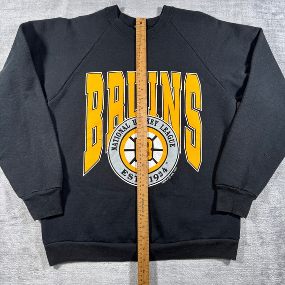 Trench Boston Sweatshirt Mens Medium Black Vintage 1990 Trench NHL Crewneck - Picture 5 of 8